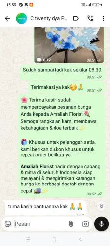 Testimonial Standing Flower tanjung bunga